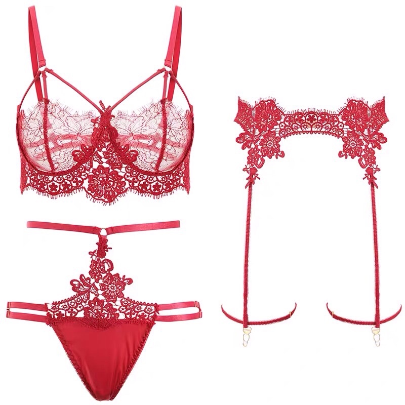 LL2393 Set Nội Y Cao Cấp Playboy | Nội Y + Kẹp Vớ • LL2393
