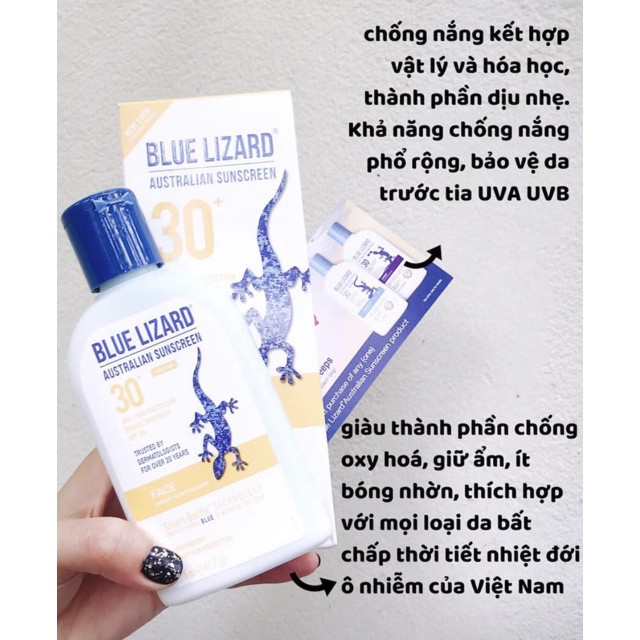 ( MẪU MỚI DATE 2022) KEM CHỐNG NẮNG BLUE LIZARD SUNSCREEN DÒNG FACE 141G