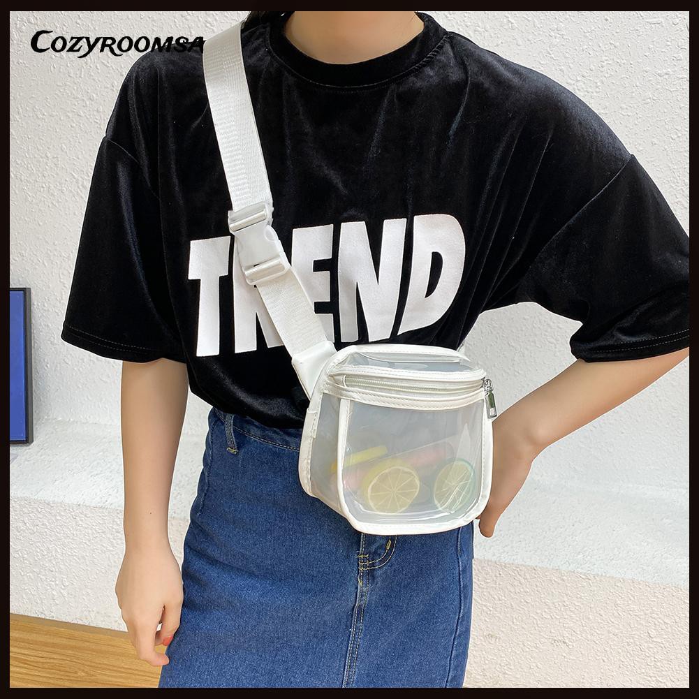 Chest Waist Belt Bag Women PVC Transparent Fanny Packs Sport Phone Pouch