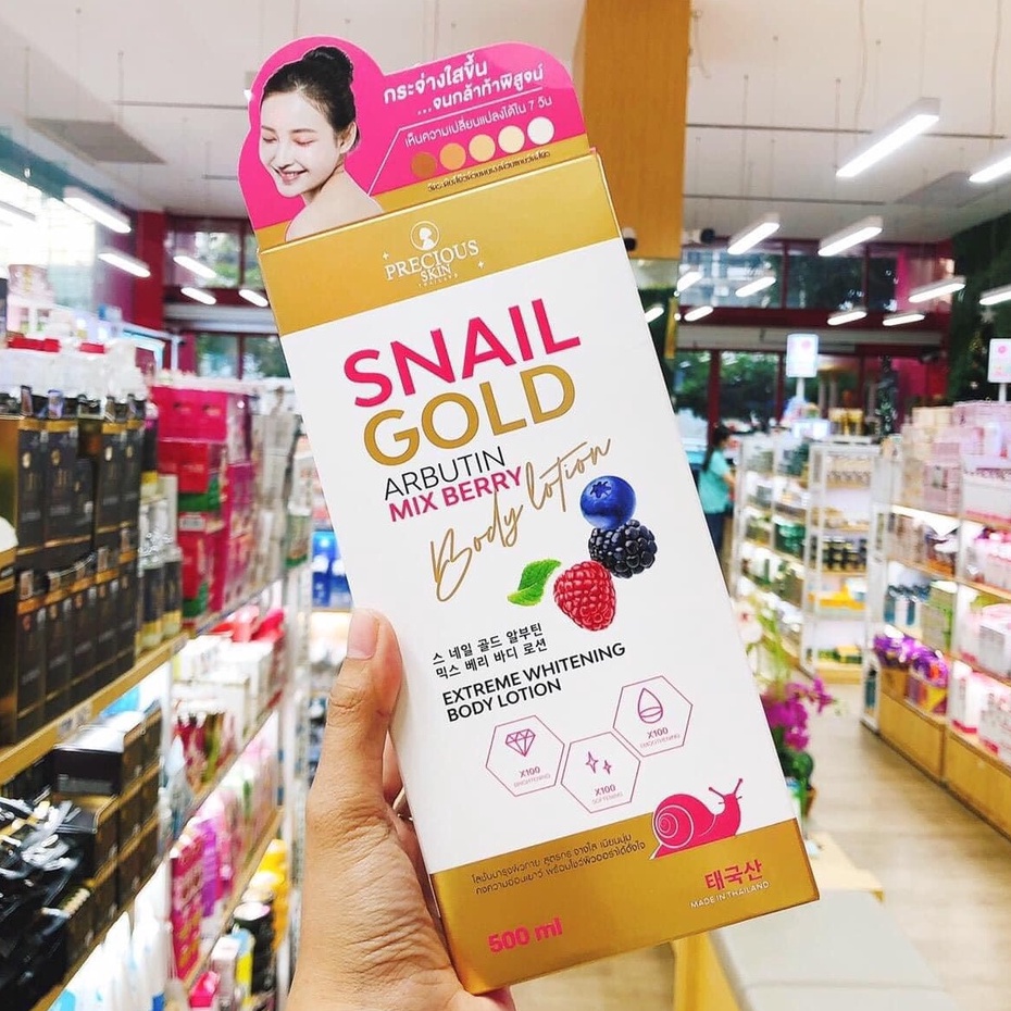 Sữa Dưỡng Thể Phục Hồi & Làm Sáng Da Snail Gold Arbutin Mixed Berry Thái Lan 500ml