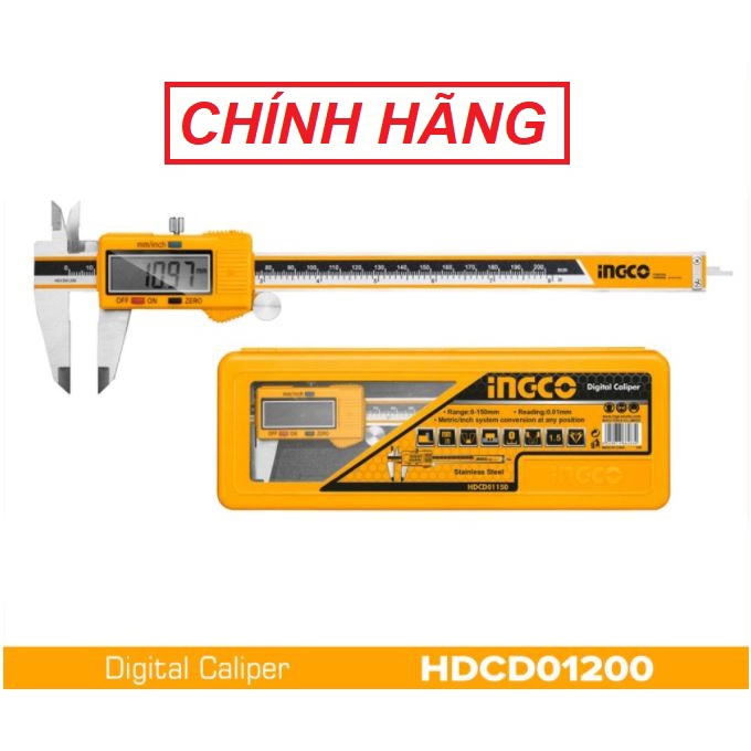 ĐỒ NGHỀ INGCO Thước cặp điện tử 150mm-200mm HDCD01150 - HDCD01200 (Cam kết Chính Hãng 100%)