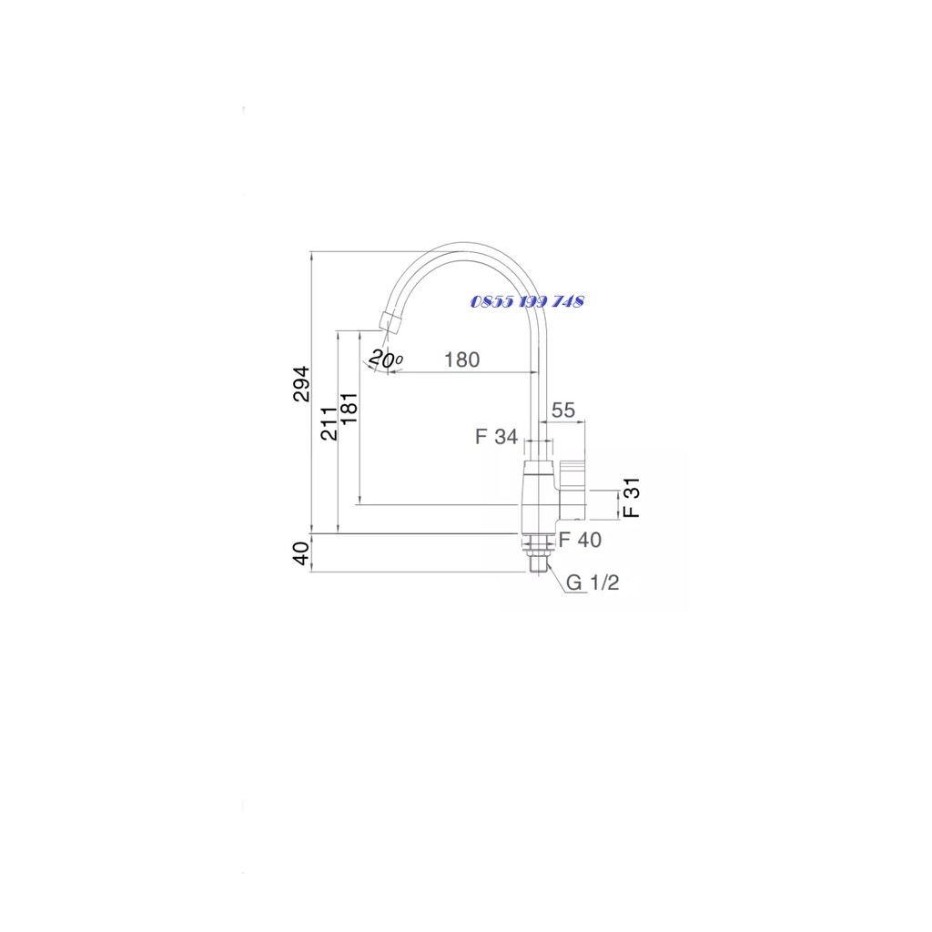 [CHÍNH HÃNG] Vòi rửa bát lạnh INAX SFV-21