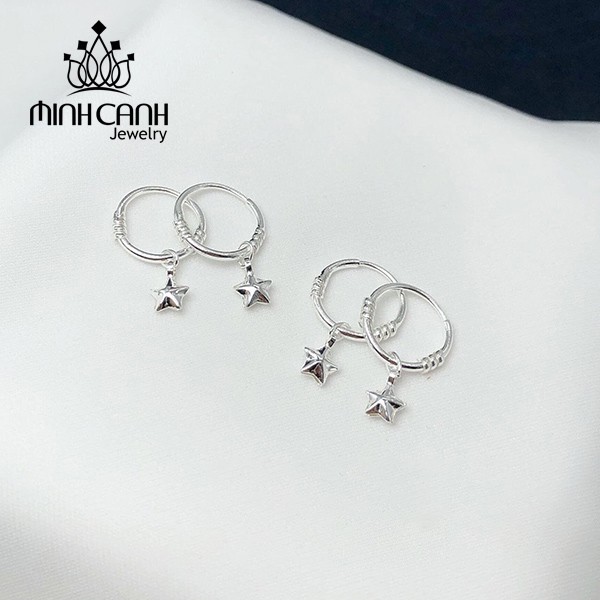 Khuyên Tai Bạc Cho Bé Mix Ngôi Sao - Minh Canh Jewelry