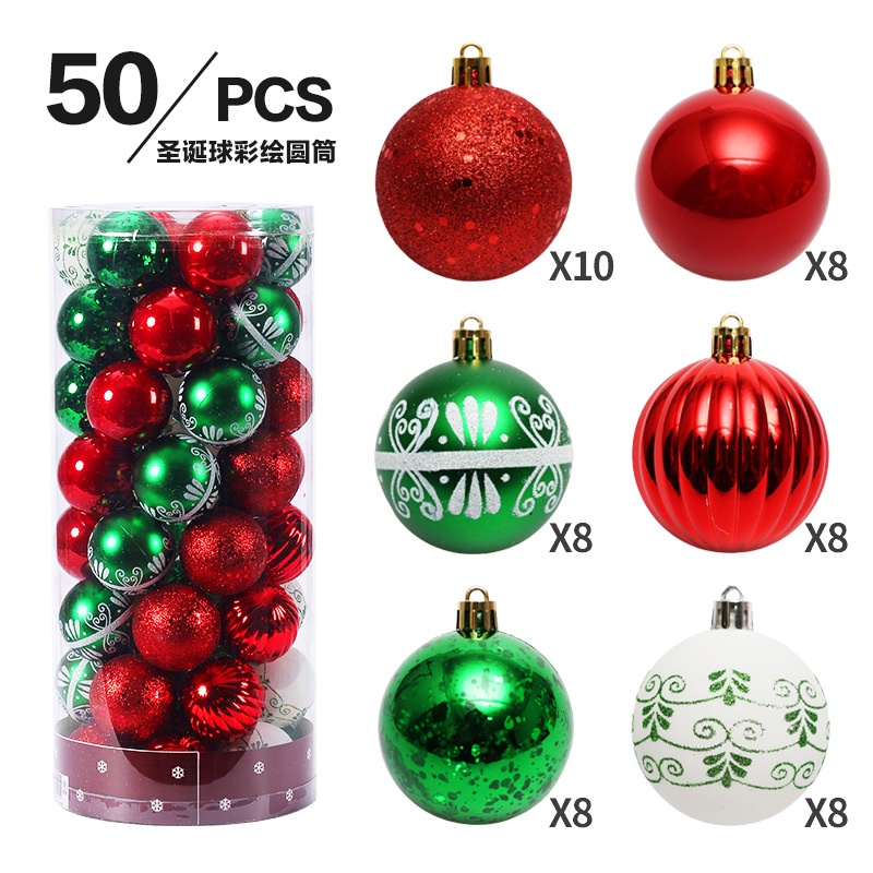 Hàng Mới Về Bộ 50 Trái Châu 6cm / 50 Trái Châu Trang Trí Cây Thông Giáng Sinh