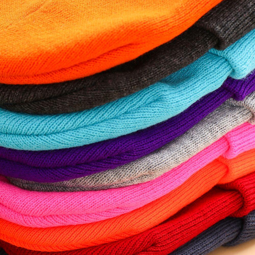 Mũ Beanie Dệt Kim Màu Trơn Dễ Thương Cho Nam Và Nữ