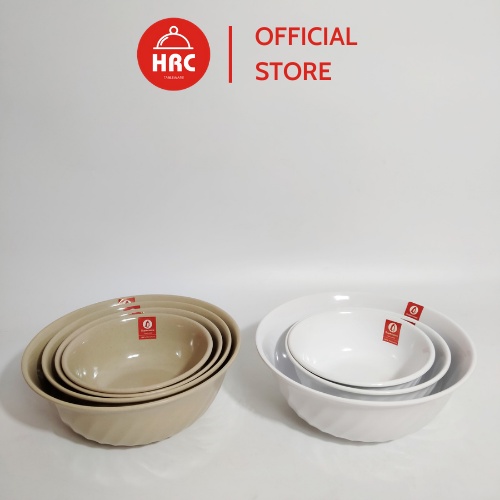 Bát, tô canh nhựa melamine cao cấp đủ size 2 màu Nâu đá và Trắng