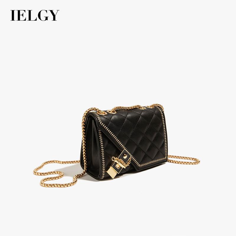 Túi đeo chéo IELGY họa tiết sọc thoi thiết kế dáng vuông phong cách Hàn Quốc