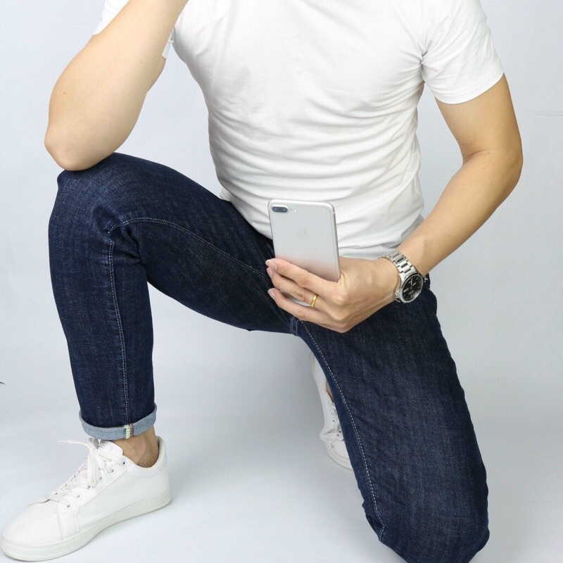 Quần Jean Nam Dài Rách ALLEN STORE Jean Cao Cấp, Vải Cotton Co Giãn Mạnh, Dày Dặn,Phom Body AL9373