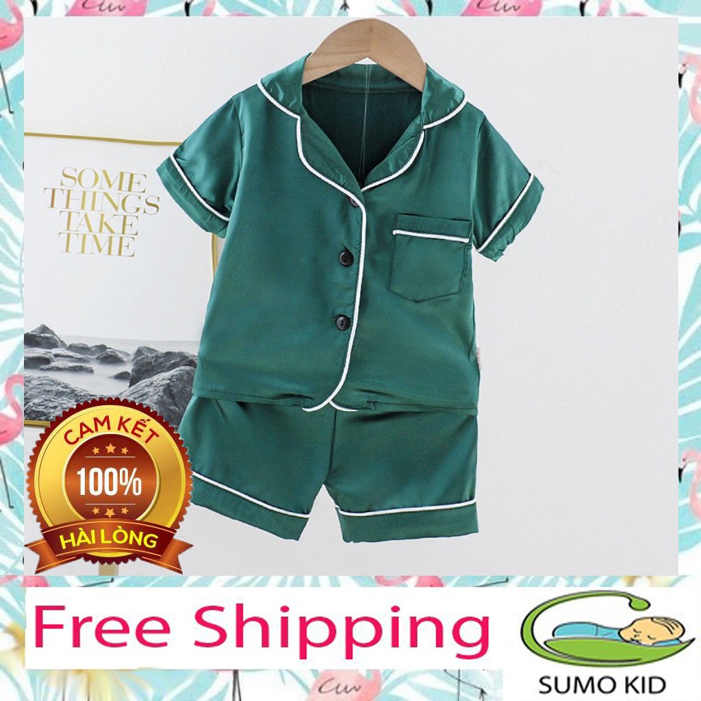 [Xả Kho] Bộ Pijama Cộc Tay Chất Lụa Cực Xinh Cho Bé Từ 8-28kg - SUMO CITY