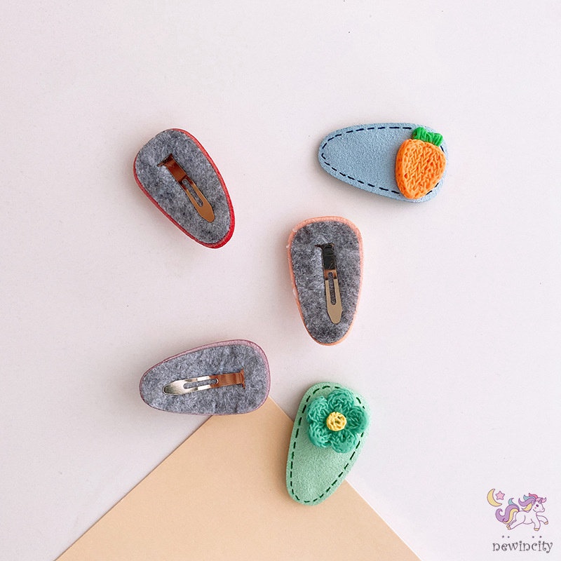 Set 5 Kẹp Tóc Càng Cua Nhỏ Họa Tiết Hoạt Hình Phong Cách Hàn Quốc Cho Bé Gái