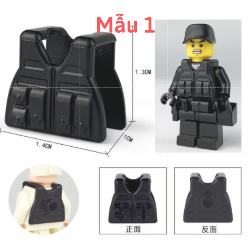 Đồ chơi lego swat , lego quân đội -COMBO 5 GIÁP CHIẾN ĐẤU ĐEN Swat