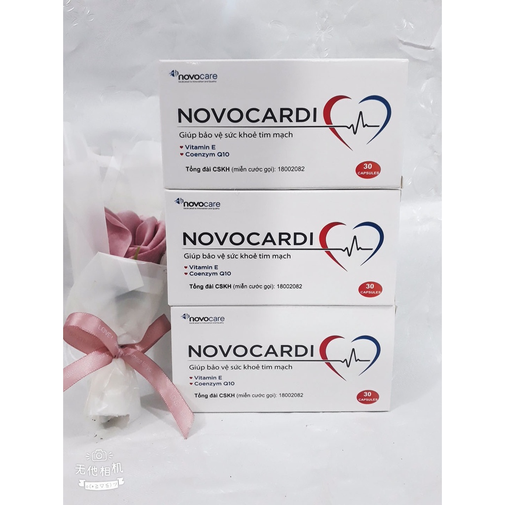 Viên uống bổ tim NOVOCARDI, giảm nguy cơ xơ vữa động mạch, bảo vệ sức khỏe tim mạch, giảm đau thắt ngực, hồi hộp,khó thở