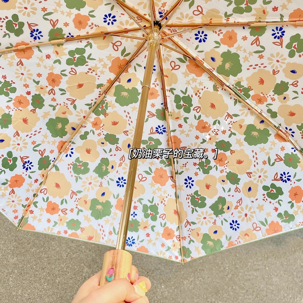 Dù Gấp Chống Nắng Mưa Họa Tiết Hoa Thời Trang