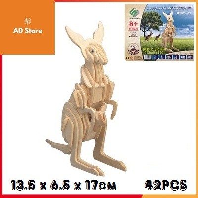 Đồ chơi lắp ghép gỗ 3D Combo mô hình động vật ngẫu nhiên