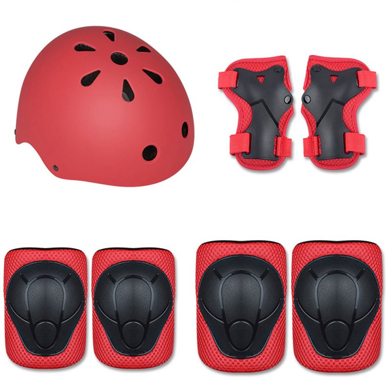 Nón bảo hiểm kết hợp đệm bảo Vệ 7 món An Toàn Cho Bé đi xe đạp từ 2 đến 8 tuổi -BabiboKids