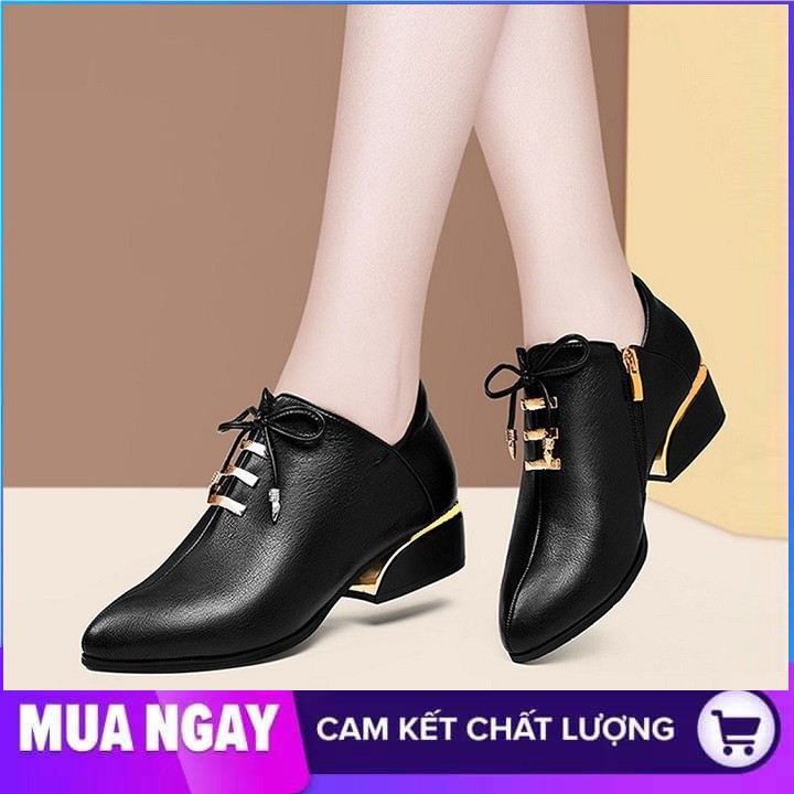 Giày boot nữ cổ thấp 4cm hàng hiệu rosata hai màu đen trắng ro301