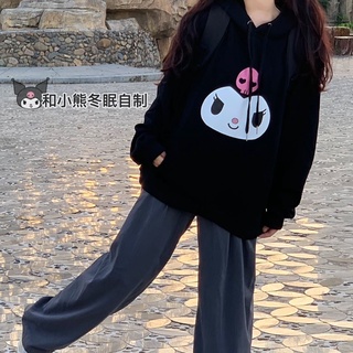 ❣Áo Len Nhật Bản❣Áo Nỉ Tay Dài In Hình Kuromi Dễ Thương Phong Cách Nhật Bản Cho Nữ