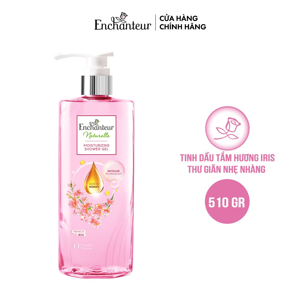 Combo Sữa tắm dưỡng da Enchanteur Naturelle hương hoa Lavender và Iris 510gr/Chai