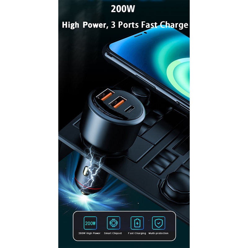 Củ Sạc Nhanh 200W 100W SFC + Sạc 65W Supervooc 2.0 + PD 36W Cho iPhone Huawei OPPO Realme OnePlus
