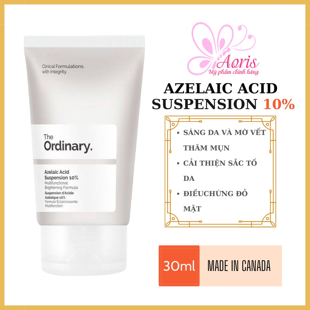 [Auth- Full Bill]Kem dưỡng sáng da, thâm mụn The Ordinary Azelaic Acid Suspension 10%