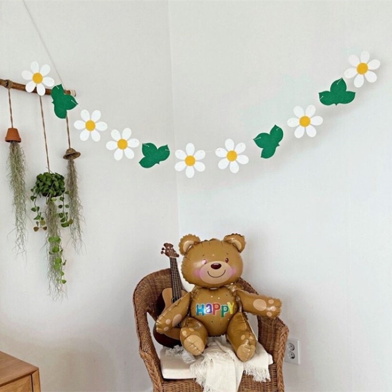 Dây Cờ Bông Cúc Trắng Trang Trí Sinh Nhật Đáng Yêu - Yori Party
