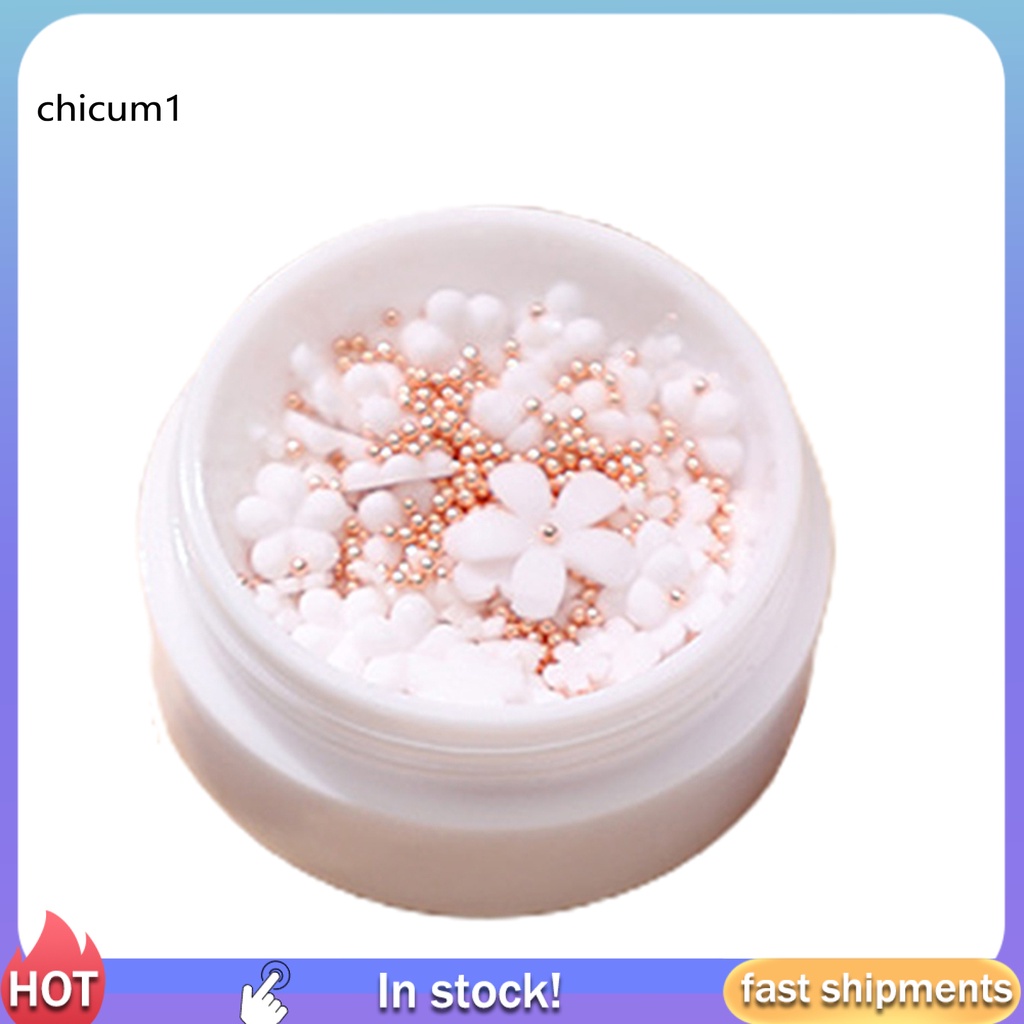 [Hàng mới về] Hạt phụ kiện trang trí móng tay hình hoa năm cánh nhỏ gọn sáng tạo đa năng dành cho phái nữ