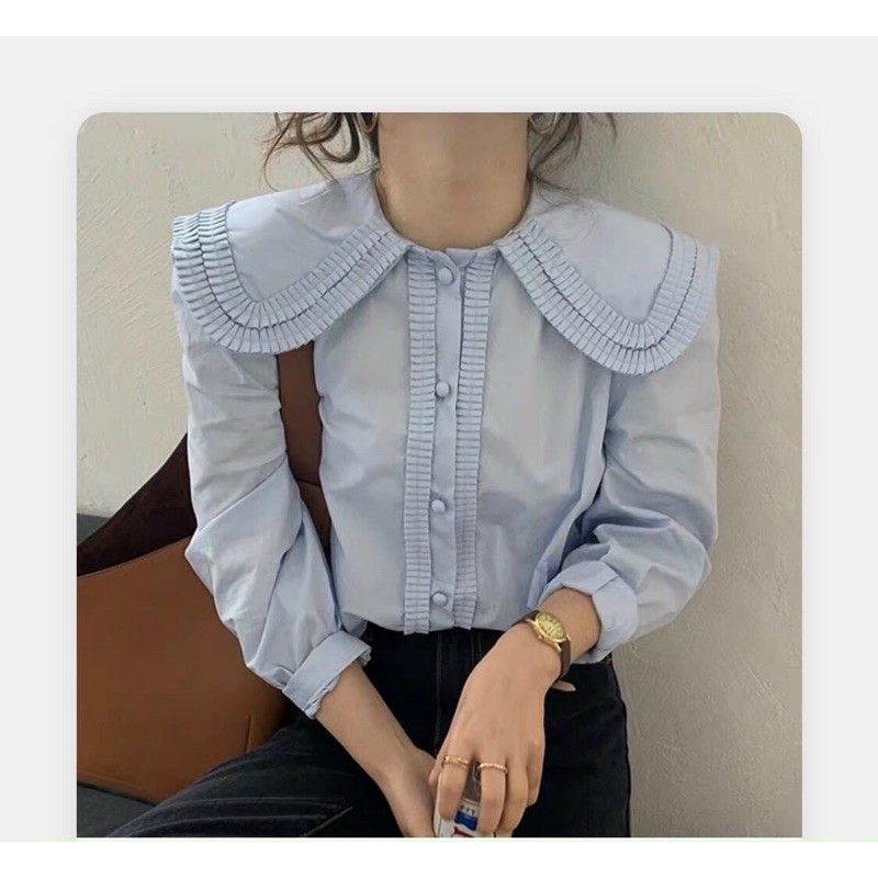XẢ LỖ ÁO SƠ MI NỮ CỔ XẾP LY - BAO CHẤT ĐẸP RẺ NHẤT THỊ TRƯỜNG