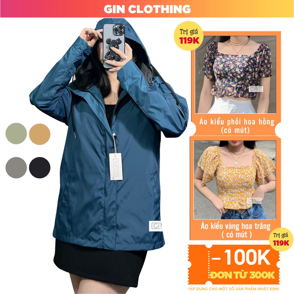 Áo Khoác Dù Jacket Wet GINNY | Áo Khoác Chống Nắng Nữ | Áo Khoác Dù Đẹp