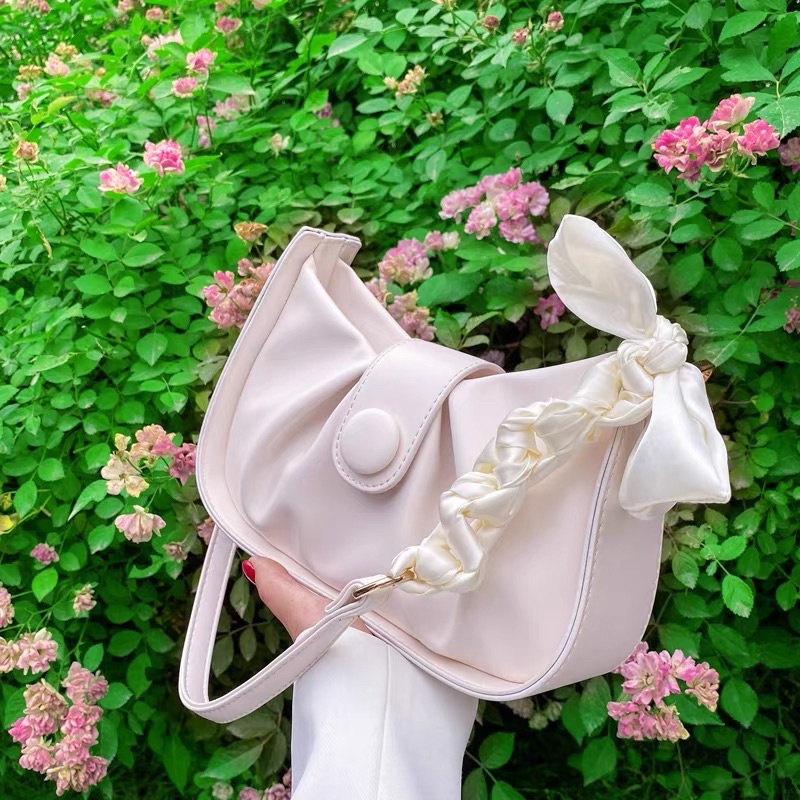 Túi xách nữ kẹp nách dây nơ đẹp phong cách hàn quốc, Túi đeo chéo da xịn hợp thời trang cao cấp - TiTo Fashion