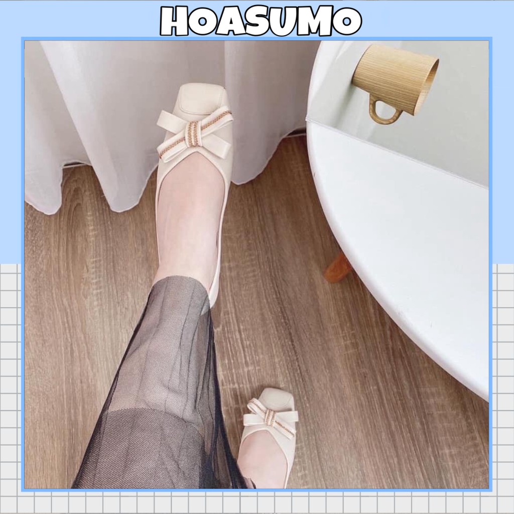 GIÀY BỆT MŨI VUÔNG NƠ PHA XÍCH NHỎ - MÃ B254 | BigBuy360 - bigbuy360.vn