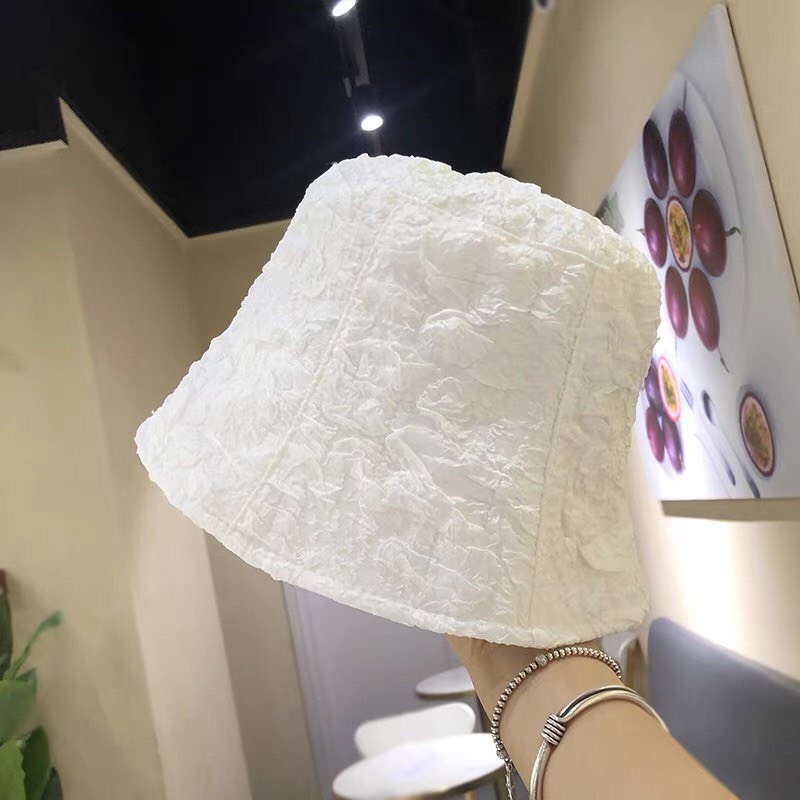 Mũ tai bèo 100% cotton chống nắng, nón bucket siêu nhẹ tạo hình nhăn độc đáo phong cách Nhật Bản Hot Trend M09