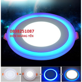 Đèn LED âm trần 3 chế độ 6w + 3w viền xanh dương