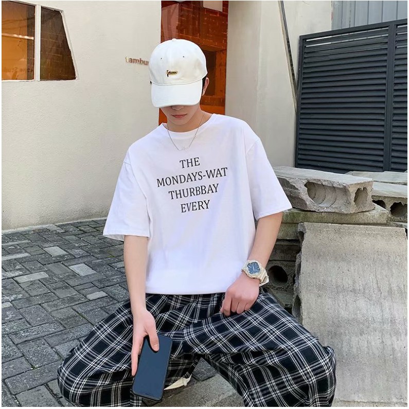 Áo Thun Unisex Tay Lỡ Trắng Chữ Đơn Giản Kiểu Dáng Siêu Đẹp- áo phông basic tee trắng hàng QC full size