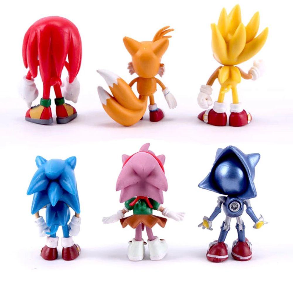 LILYES Collectible Dolls Tails Werehog Cartoon Figurines Kids Hedgehog Toy Sonic Figure Shadow Hedgehog Model Toy PVC Figure Sound Sonic Figure Movie Game Dolls Kids Birthday Gift Action Figures