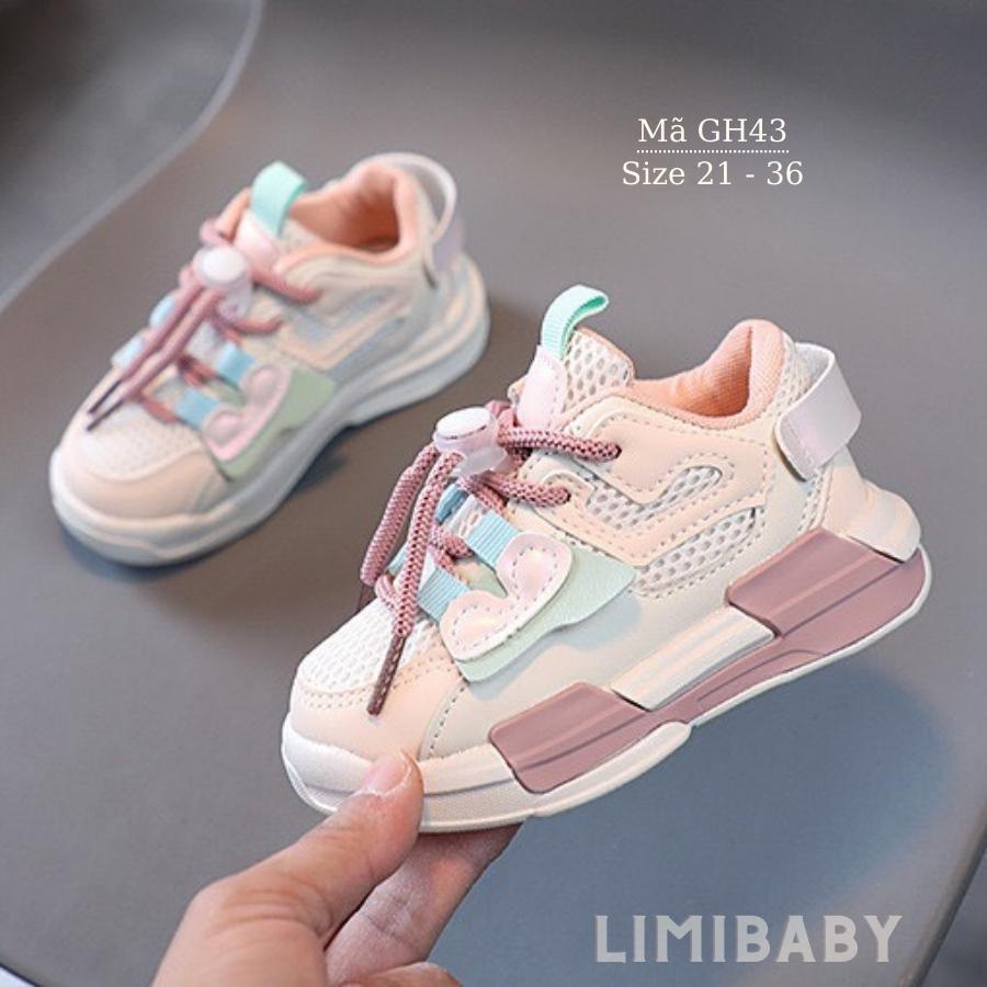 Giày thể thao dây rút cho bé gái 1 - 12 tuổi khỏe khoắn năng động phong cách Hàn Quốc GH43