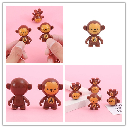 1 Đồ Chơi Con Khỉ Hoạt Hình Dễ Thương Xoay Tròn Giảm Căng Thẳng Cho Bé