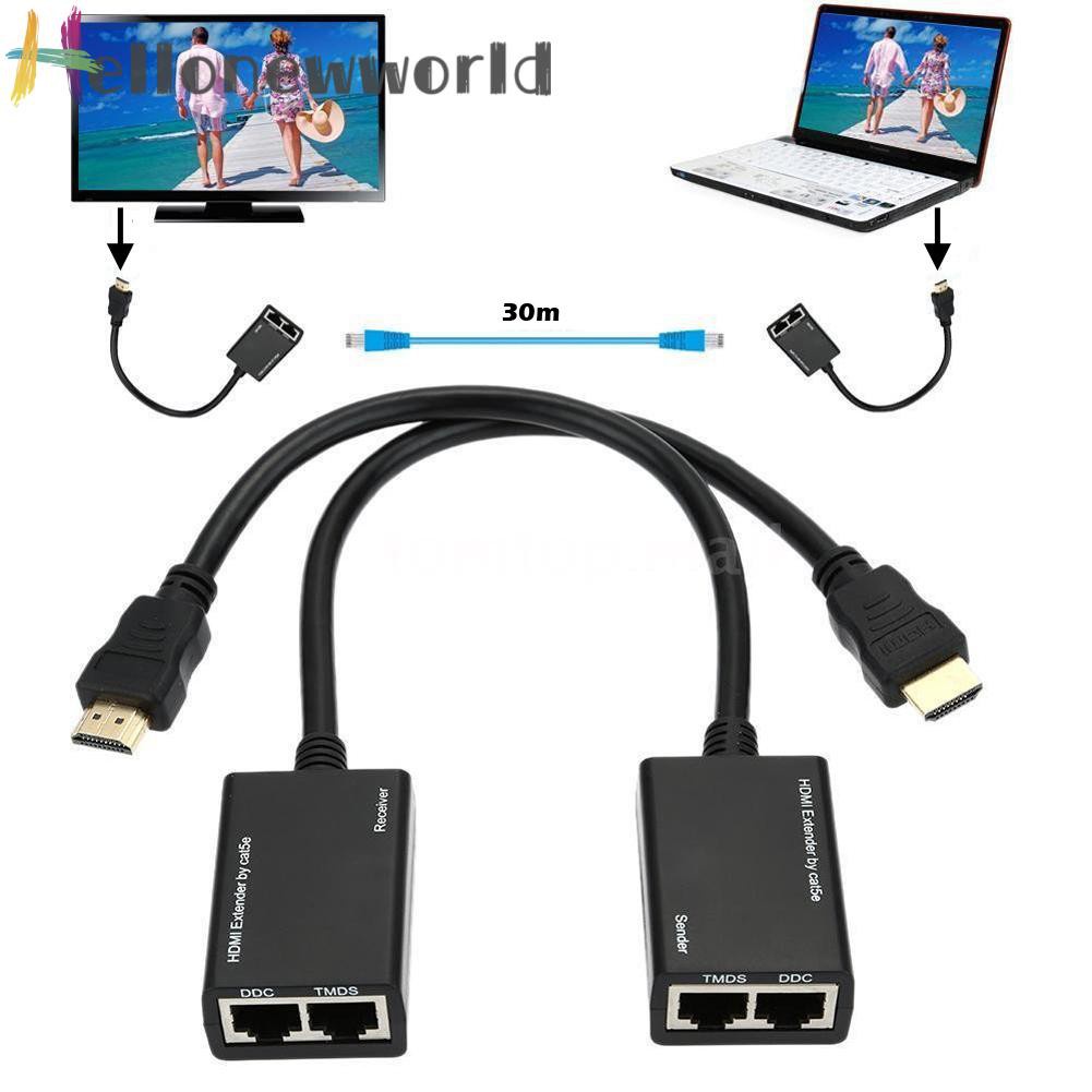 Bộ Khuếch Đại Tín Hiệu Hdmi Rj45 Cat5E Cat6 Utp Lan Ethernet Balun 1080p 3d