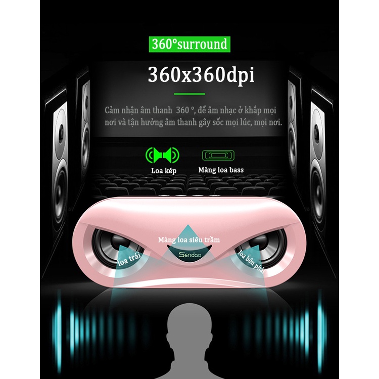 M6LED đèn đầy màu sắc loa bluetooth không dây loa kép loa siêu trầm âm thanh thẻ để bàn âm lượng lớn