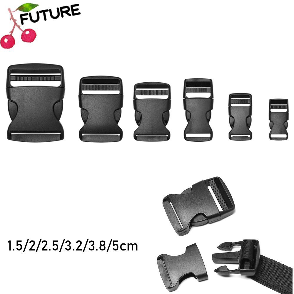 Set 2 / 5 / 10 / 20 / 30 Khóa Dây Đeo Balo / Túi Xách Bằng Nhựa Màu Đen 6 Kích Cỡ Tùy Chỉnh Chất Lượng Cao