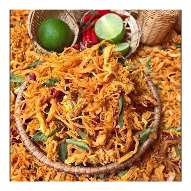 1kg Khô gà lá chanh loại 1 ( 2 hủ 500gr )- Khô gà dai ngon thượng hạng, khô gà xé sợi. Đồ ăn vặt