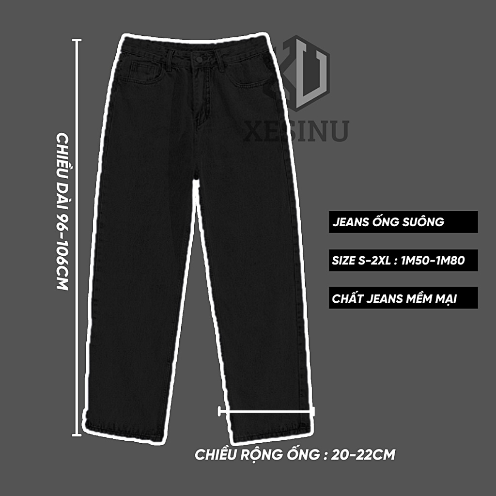 Quần Jeans Baggy Suông Đen Nam XESINU