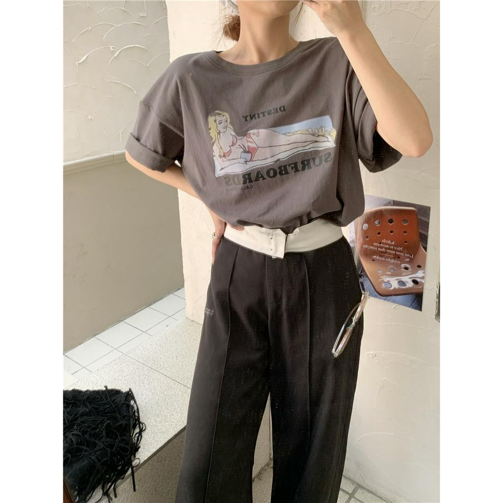 Áo Thun Ngắn Tay In Họa Tiết Phong Cách Mới Mùa Hè 61506