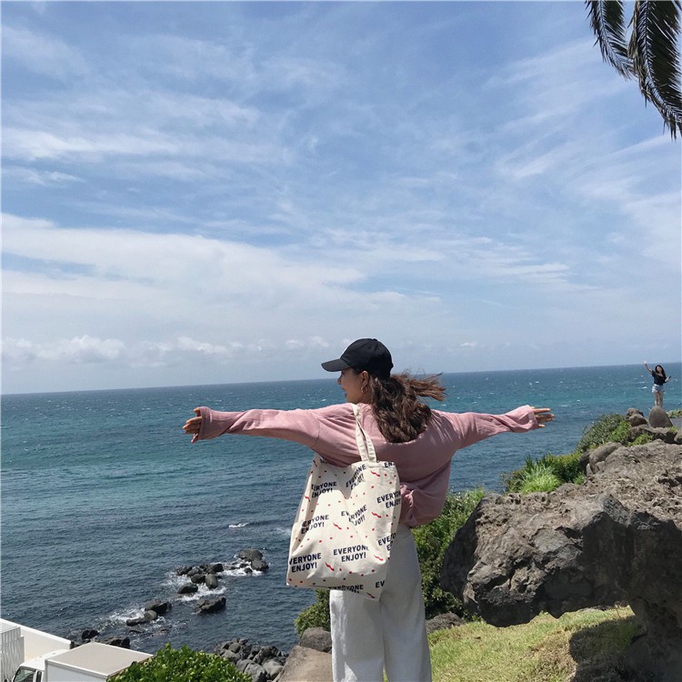 Túi vải thời trang in chữ Everyone Enjoy - Mã TV005