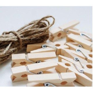 Set 10 kẹp gỗ + 2m dây thừng