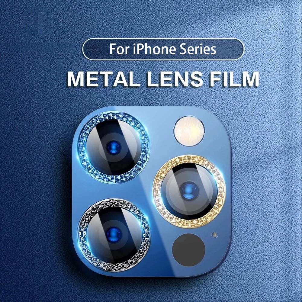 Miếng Dán Bảo Vệ Camera Họa Tiết Kim Cương Cho iPhone 14 13 12 11 pro max