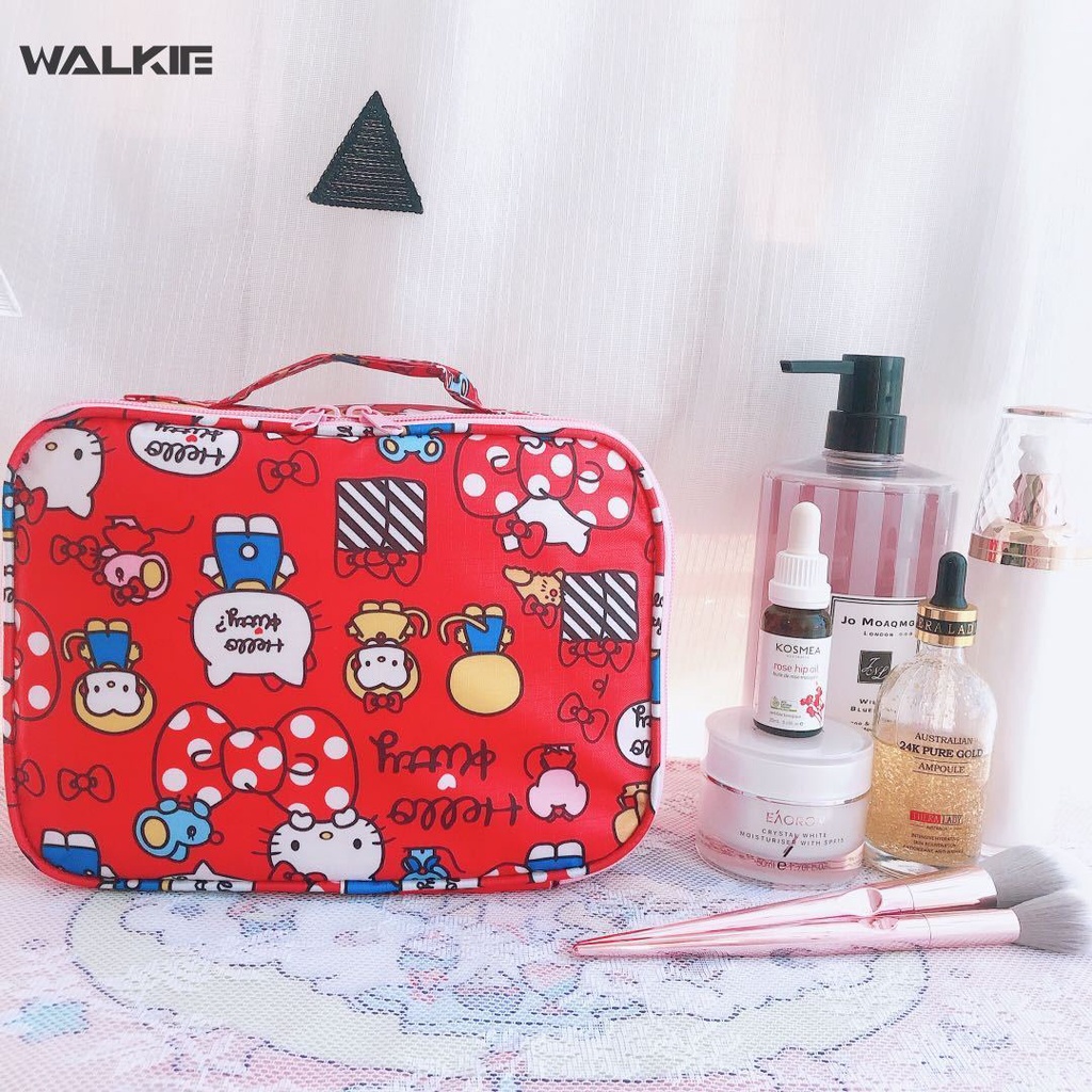 SANRIO Túi Đựng Mỹ Phẩm Chống Thấm Nước Họa Tiết Hoạt Hình Hello Kitty