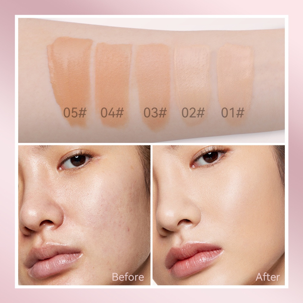 Kem nền ROYUES dạng lỏng tự nhiên với lớp che phủ cao 5 tông màu tuỳ chọn 20g Kem nền dạng lỏng COD