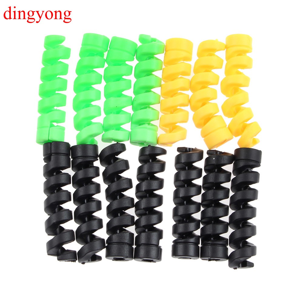 Set 10 Phụ Kiện Bảo Vệ Dây Cáp Hình Xoắn Ốc Bằng Silicon Tiện Dụng