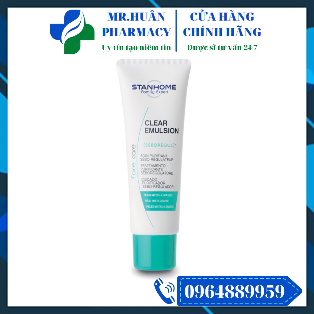 Stanhome Clear Emulsion 40ml - Kem dưỡng ẩm, se khít chân lông cho da dầu mụn