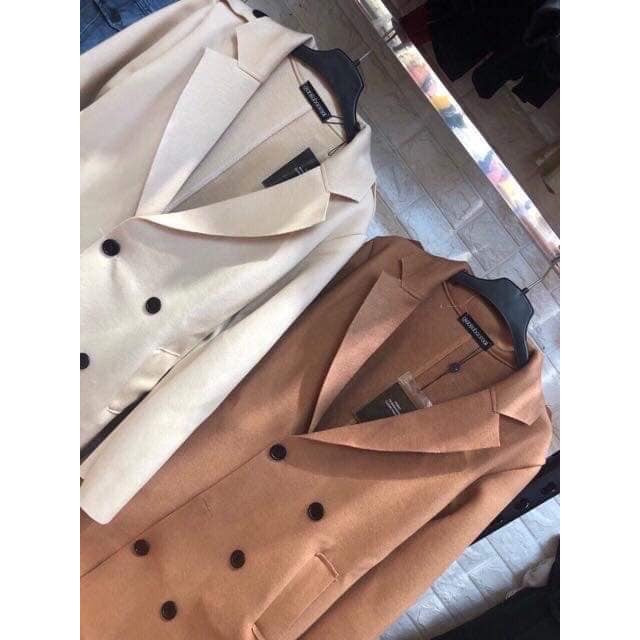 Áo Khoác Dạ Nữ, Dạ Tweed Dáng Dài, Dạ vest kẻ Hàng Quảng Châu Cao Cấp, Áo khoác dạ ép
